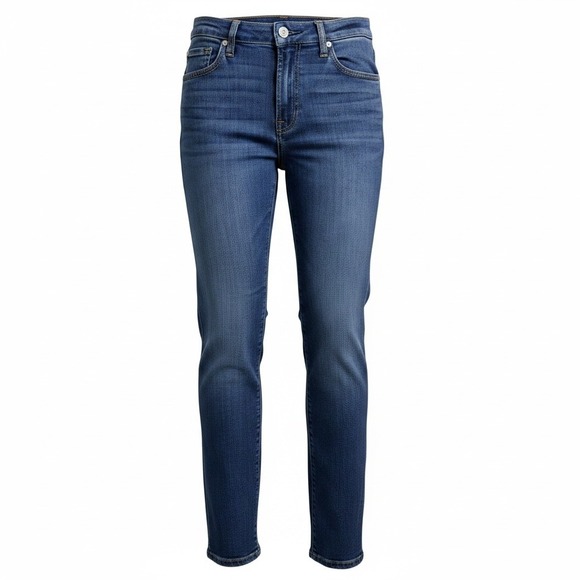 7 For All Mankind Denim - 7 For All Mankind High Rise‎ Straight Leg Jeans Medium Wash Denim Size 27